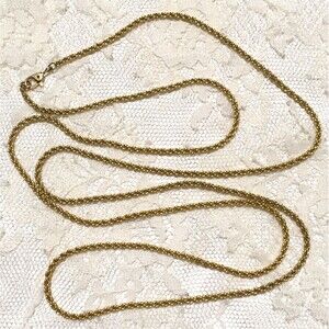 Vintage Monet Chain Necklace Layered Rope Gold Tone 34"